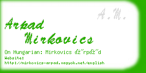 arpad mirkovics business card